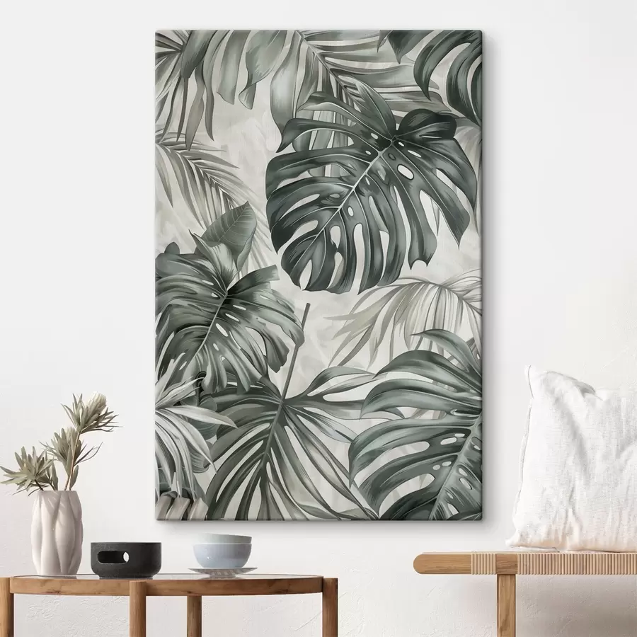 Glezna Monstera lapas, mūsdienīgs stils s48576