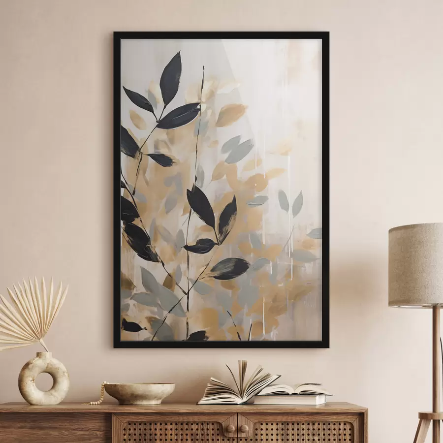 Fototapetes Abstrakcija ar lapu zaru f48608