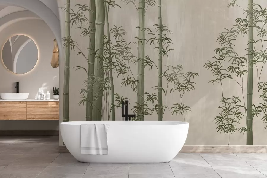Fototapetes Gaiši zaļš bambuss  w05120v1