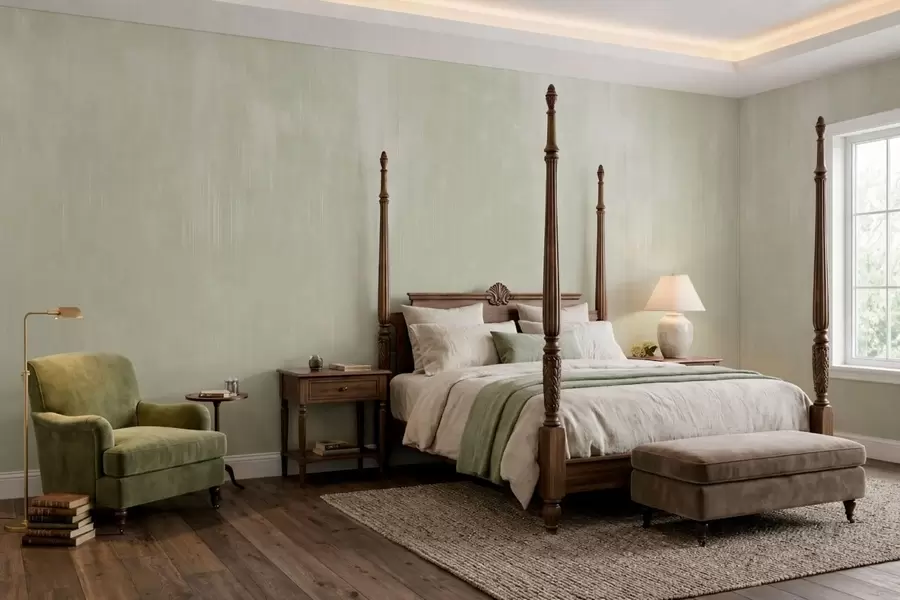 Fototapetes Bāli zaļš fons ar vieglu vertikālu tekstūru w05121v3