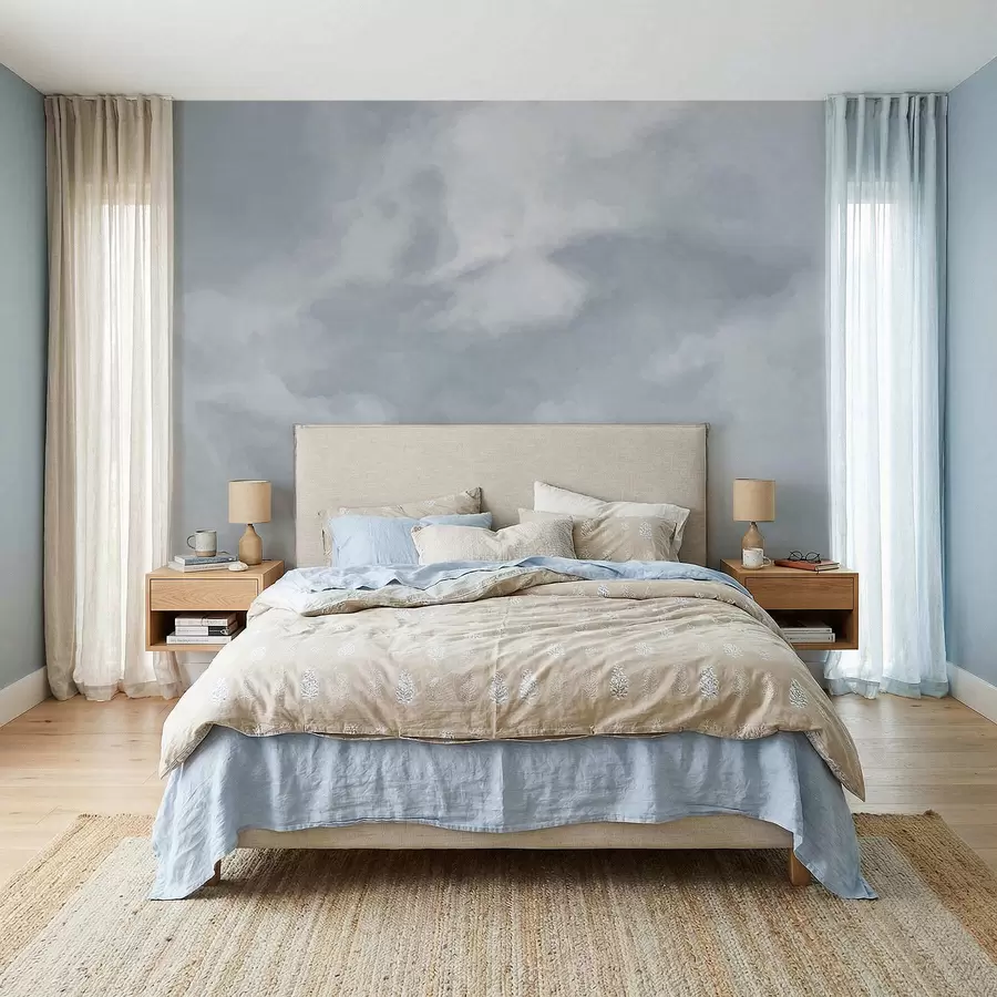 Fototapetes Maigs, mākoņains fons gaiši pelēkās toņos w05426v1