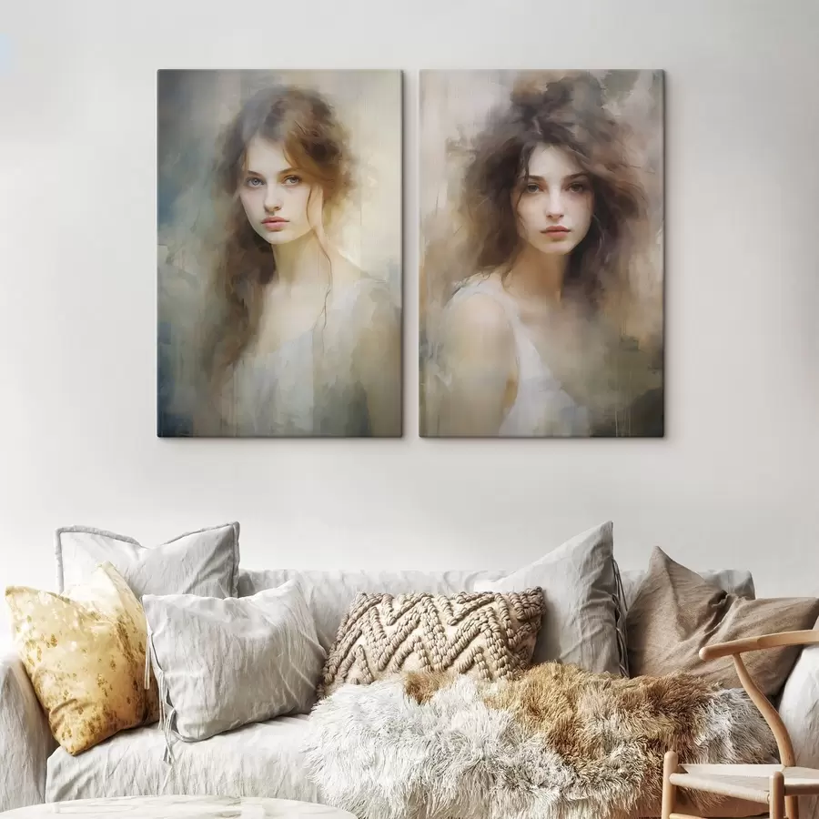 Fototapetes Meitenes imitācijas glezna m30299