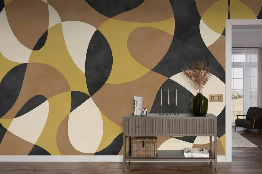 Fototapetes Abstrakts raksts ar plūstošām formām un kontrastu w05149