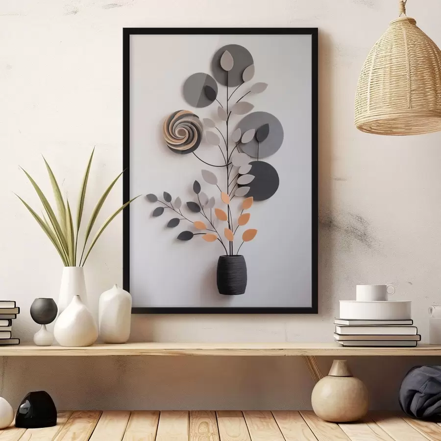 Fototapetes Dekoratīvs augs ar apļiem un spirāles formu f48599