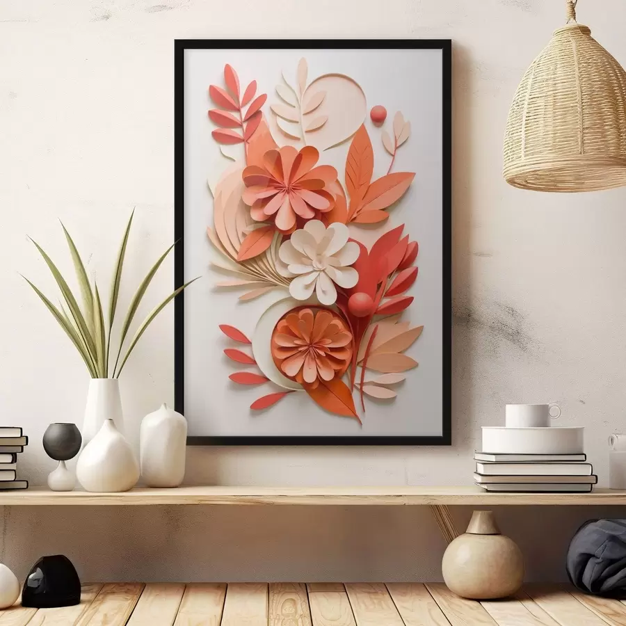 Fototapetes Spilgta ziedu kompozīcija siltos toņos f48600