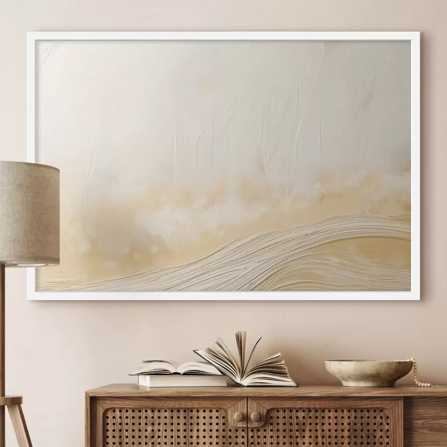 Fototapetes Abstrakta ainava ar maigām viļņveida līnijām un gaišiem toņiem f48617