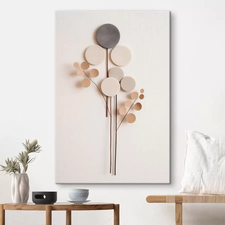 Glezna Minimālistiskas apaļas formas uz plāniem kātiņiem s48597