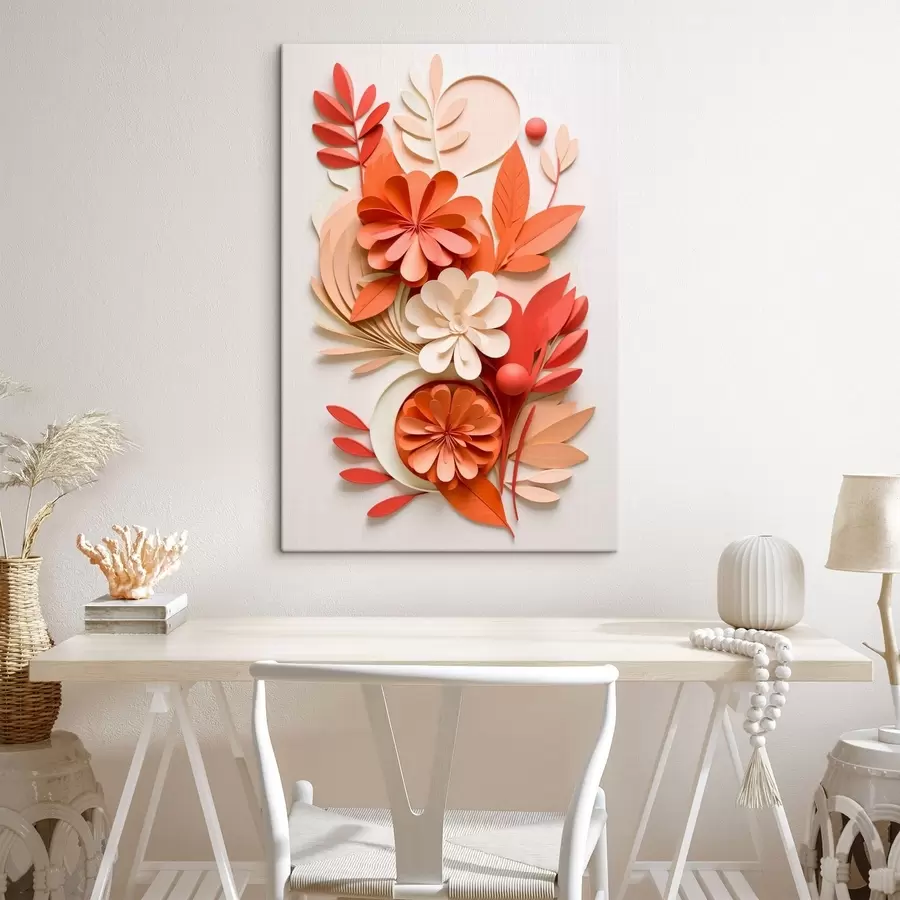 Glezna Spilgta ziedu kompozīcija siltos toņos s48600