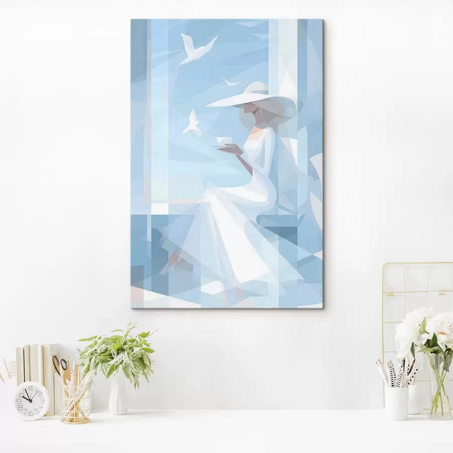 Glezna rīta kafija pie jūras s48792