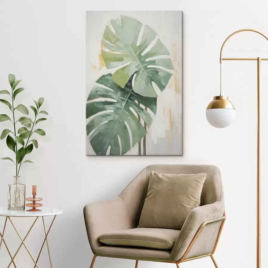 Glezna Tropu lapu imitācija glezniecība s48763