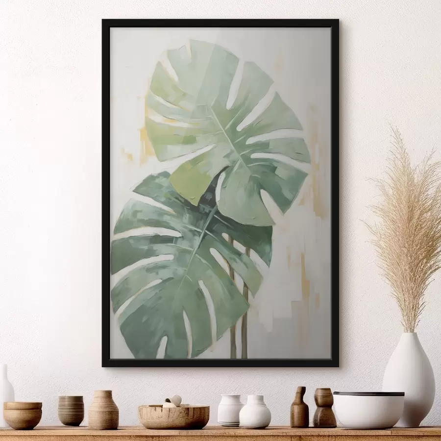 Fototapetes Tropu lapu imitācija glezniecība f48763