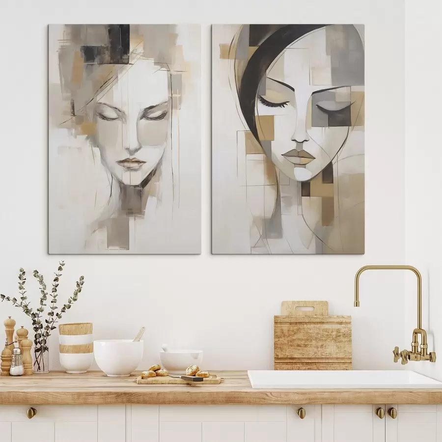 Glezna Abstrakts sievietes portrets m30337