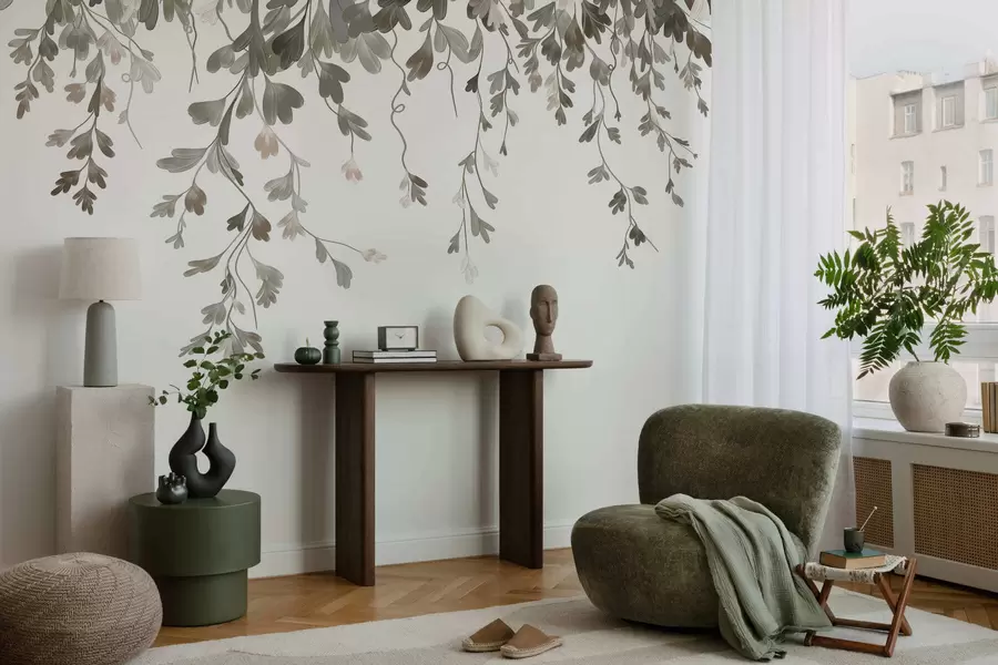 Fototapetes Maigi nokarājušies lapas w05526