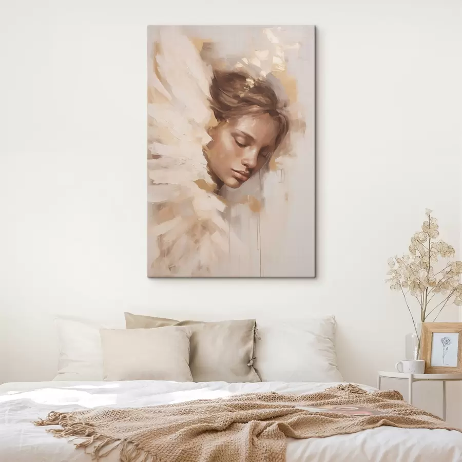 Glezna Meitene ar eņģeļa spārnu s48980