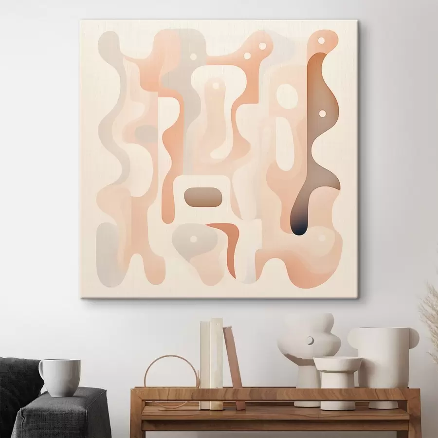 Glezna Līkumu harmonija un dabiska krāsu gamma mūsdienīgā mākslas ilustrācijas stilā s48845