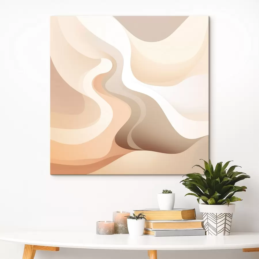 Glezna Līkumu un krēmkrāsas toņu harmonija mūsdienīgā mākslas ilustrācijas stilā s48846