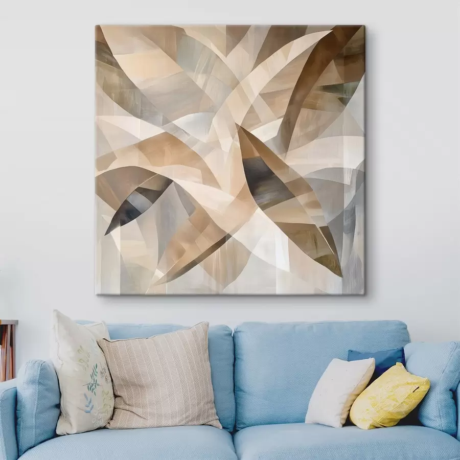 Glezna Augu motīvi siltos dabas toņos mākslinieciskā plakāta stilā s48847