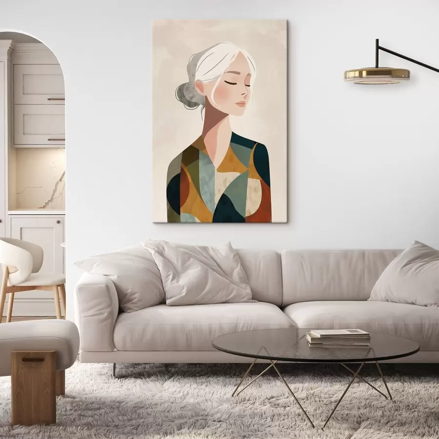 Glezna Sieviete ģeometriskā stilā s49029