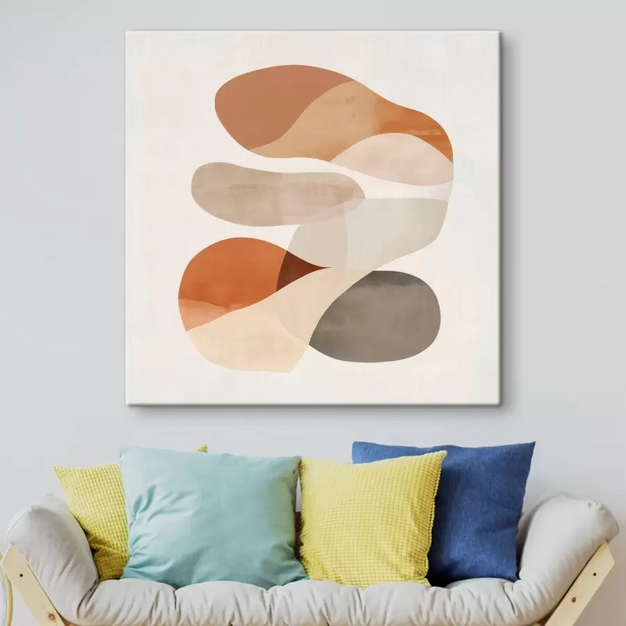 Glezna Caurspīdīgo ziedlapiņu un maigo formu harmonija minimālisma stilā s48864