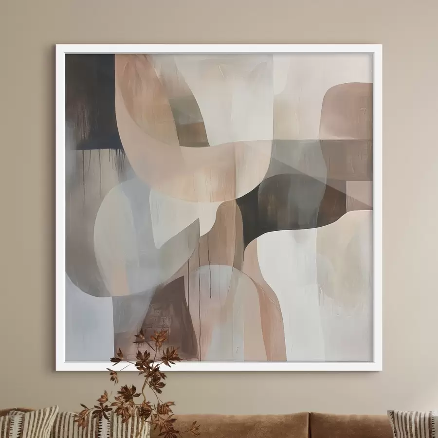 Fototapetes Abstrakta kompozīcija siltā smilškrāsas un koraļļu toņu gamā f48859