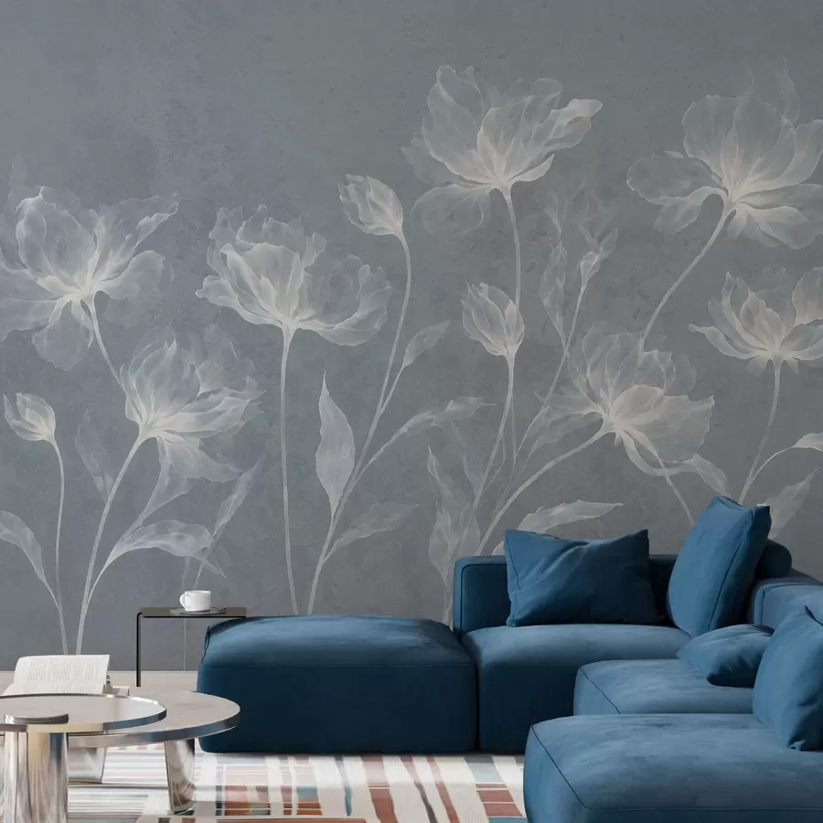 Fototapetes Eleganti, gaisīgi ziedi ar caurspīdīgiem, slāņveida ziedlapām uz gariem, smalkiem kātiņiem w05579v2