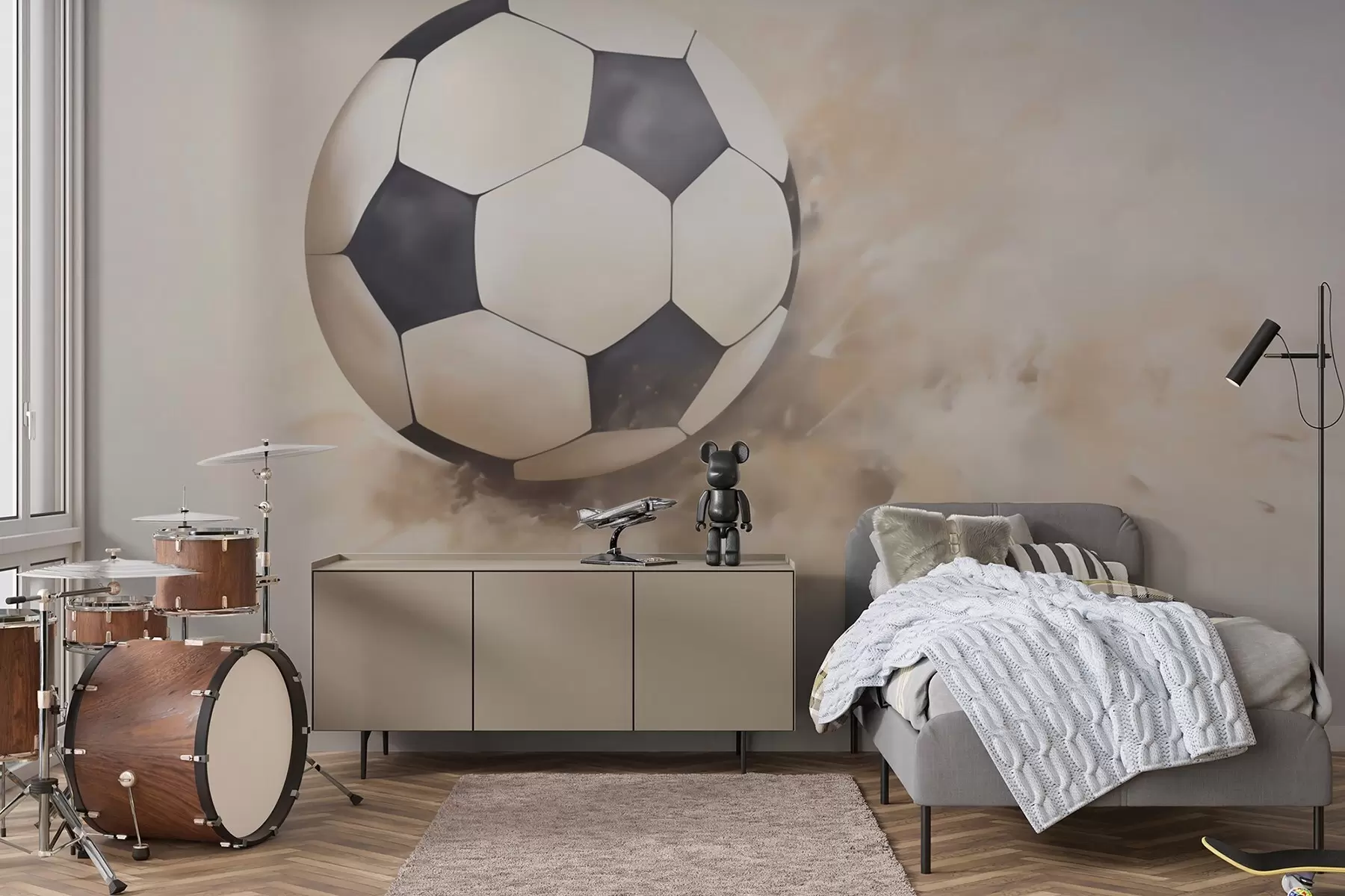 Fototapetes Glezna, kurā attēlota futbola bumba w05640