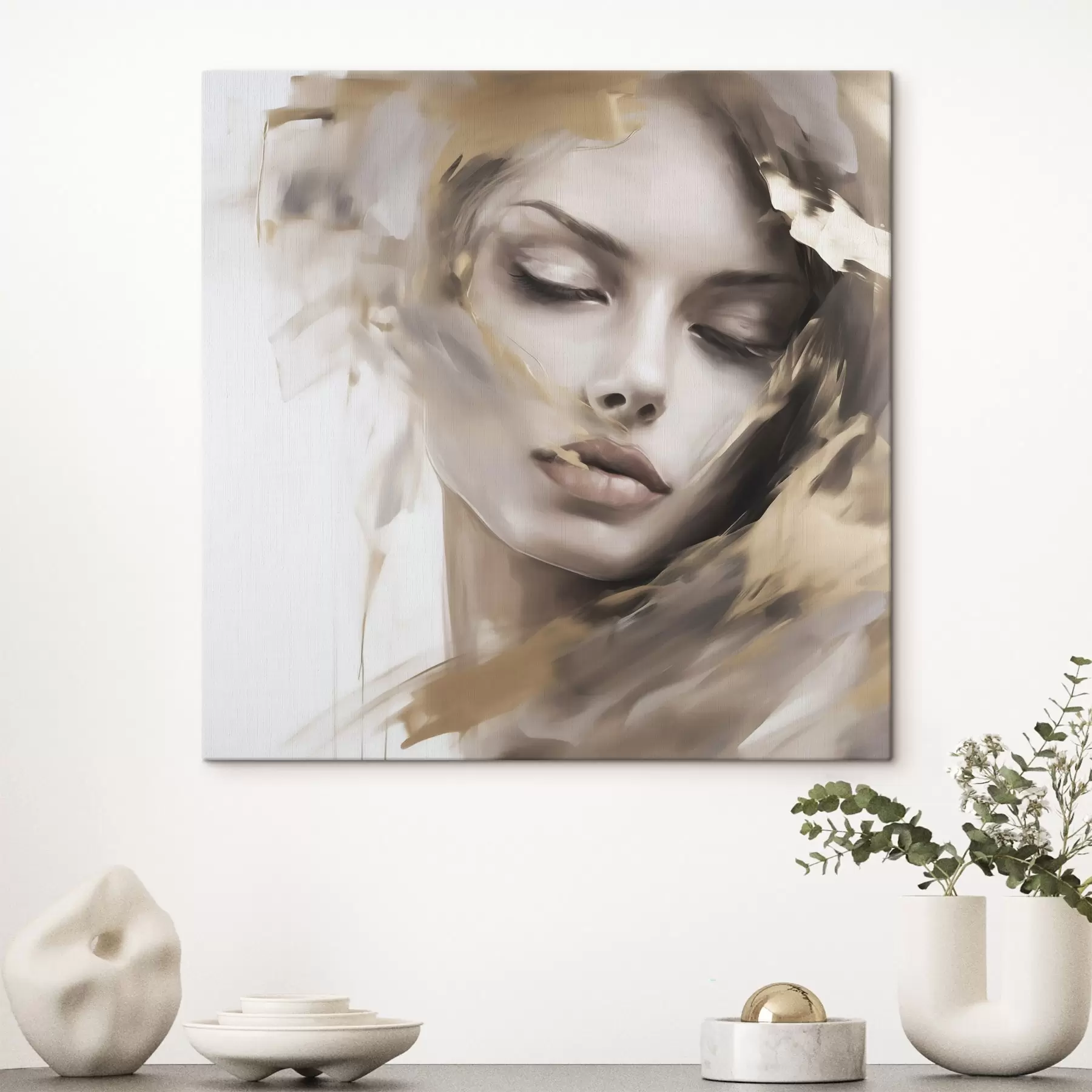 Glezna Meitenes abstraktā portreta glezna s49131