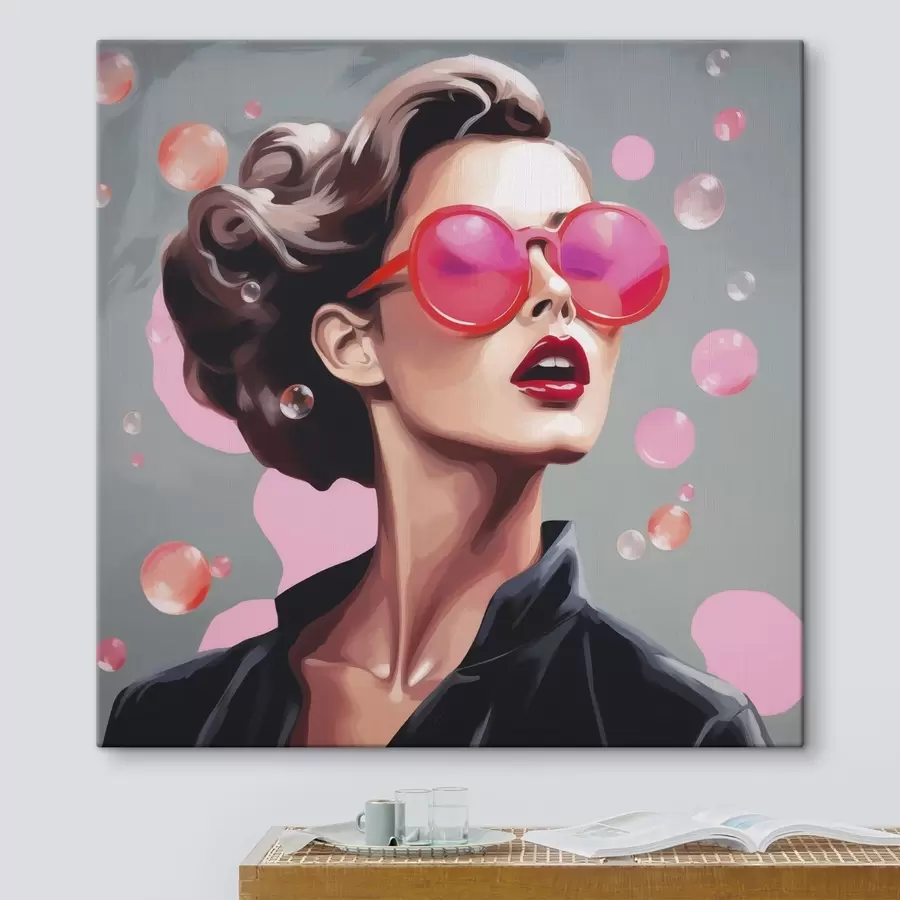 Glezna Meitenes ar saulesbrillēm imitācijas ilustrācija s49386