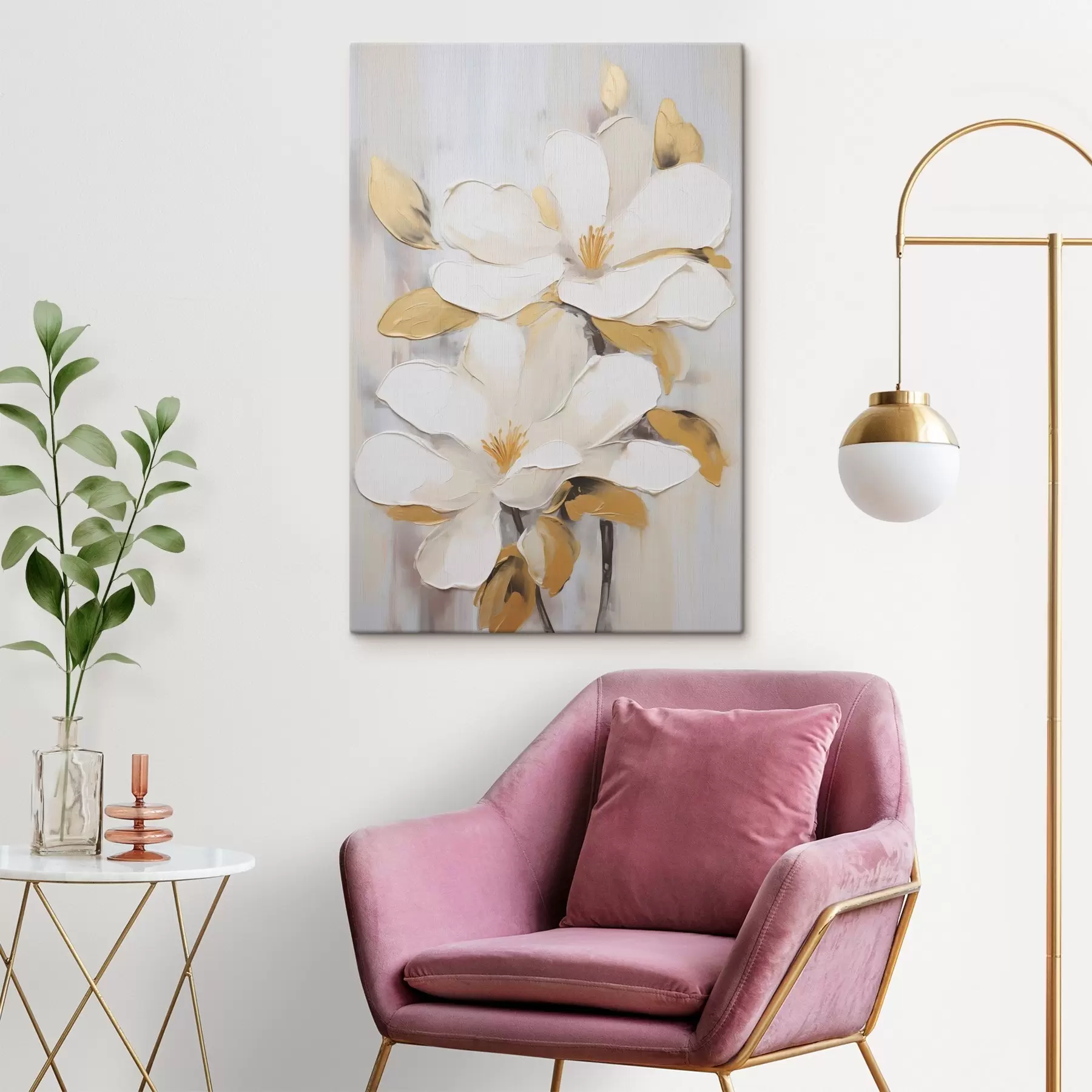 Glezna Stilizēti ziedi, imitējot gleznojumu s49502