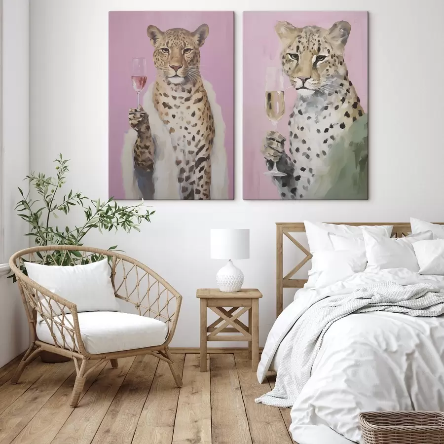 Fototapetes Leopards ar stikla imitācijas gleznu m30596