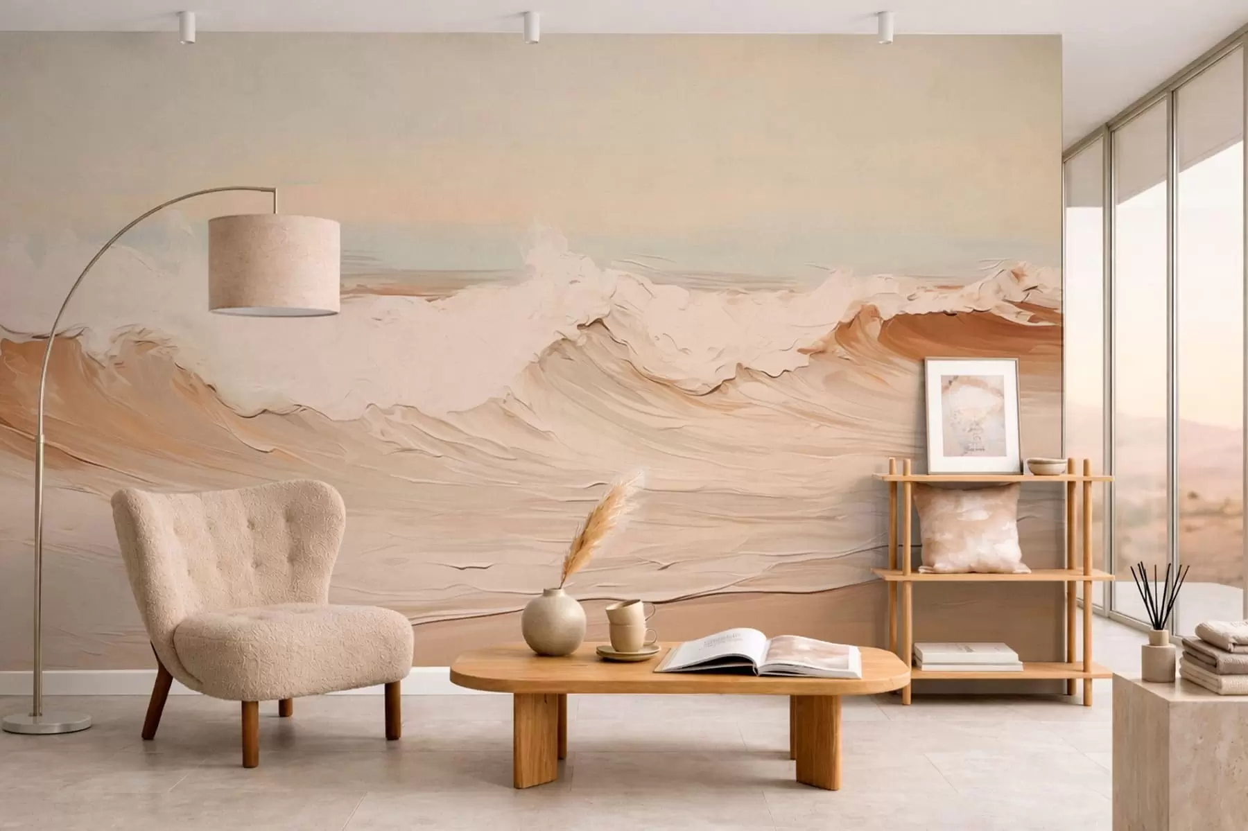 Fototapetes Abstraktas okeāna viļņi pasteļtoņos w05697