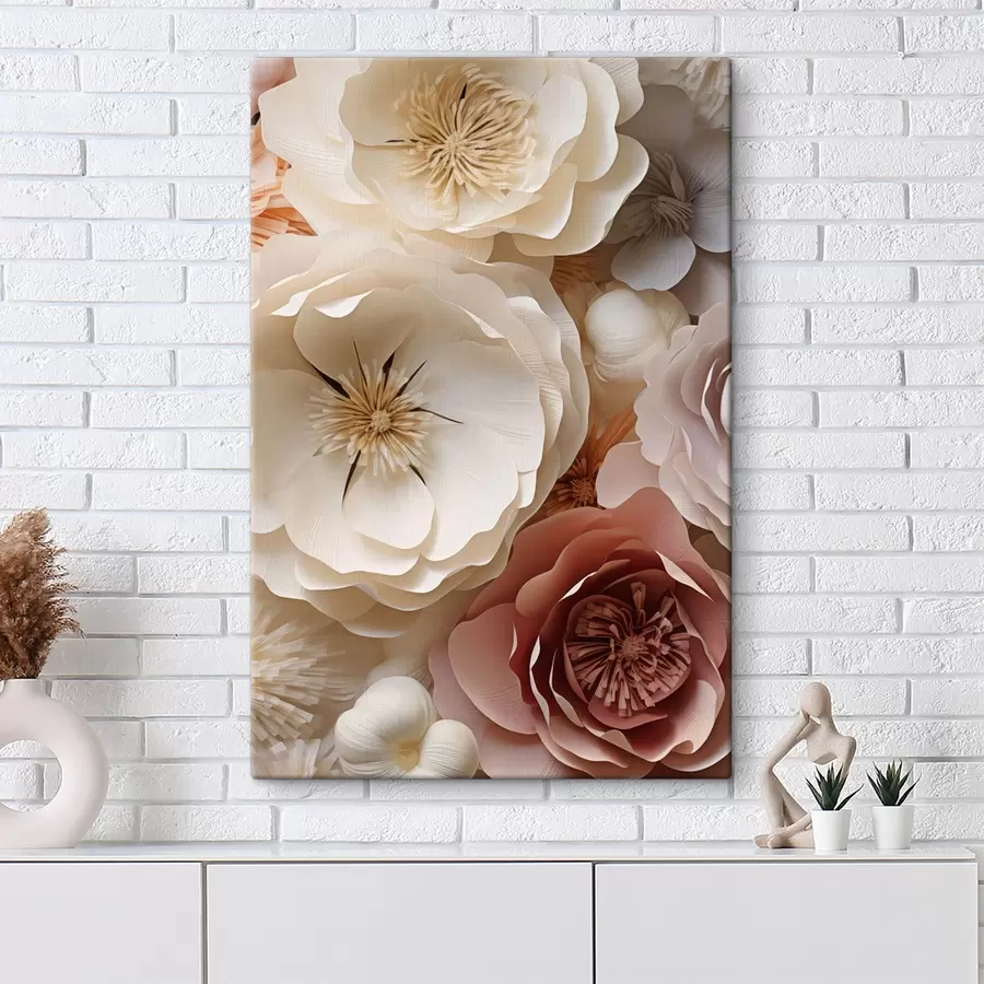 Glezna Bēšas rozes mūsdienīgā stilā s49374