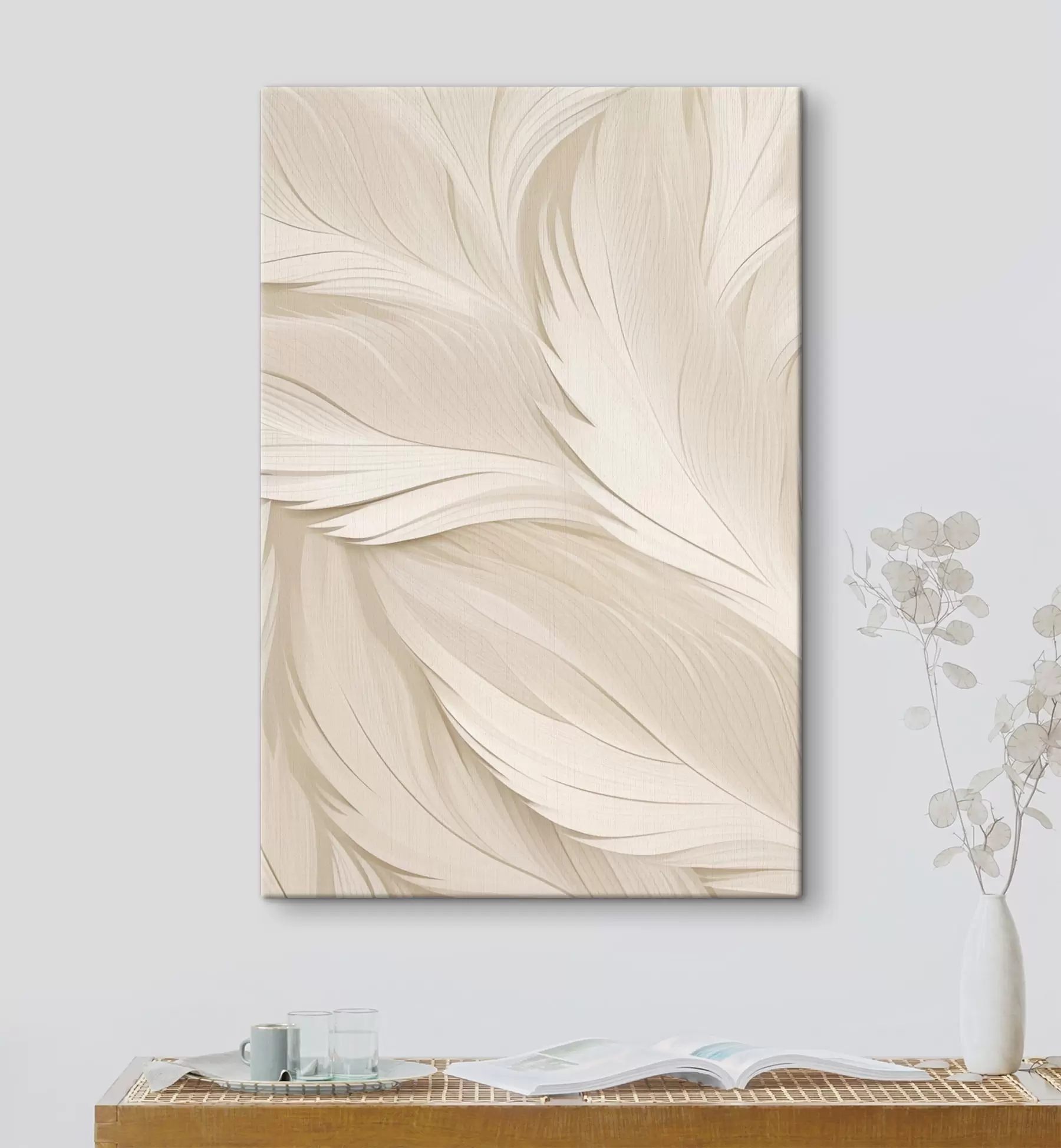 Glezna Volumetriskā abstrakcija „Beige Lines” s49383