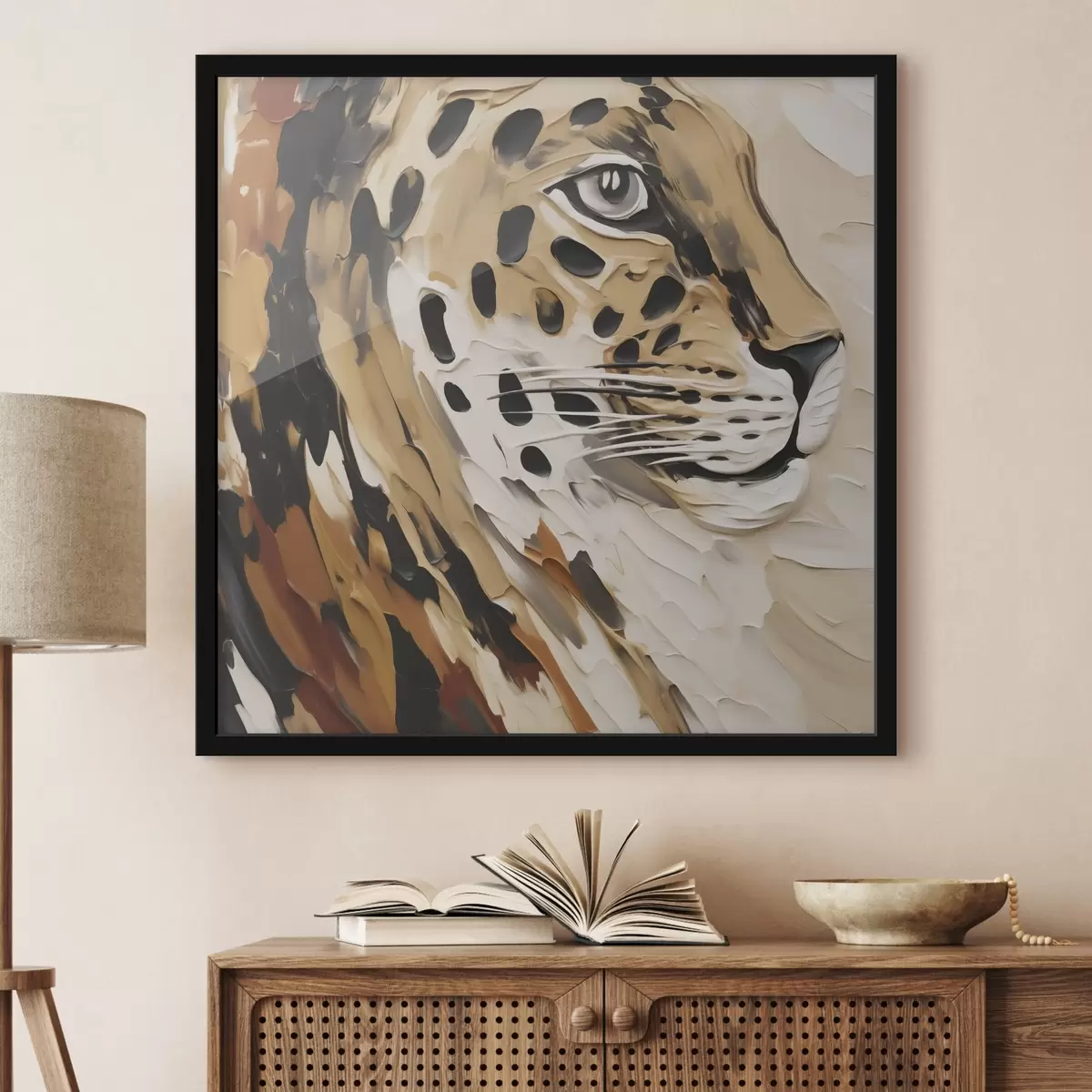 Plakāts Abstrakts leopards, gleznas imitācija f49751