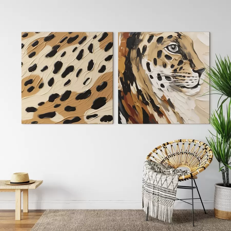 Fototapetes Abstrakts leopards, gleznas imitācija m30669