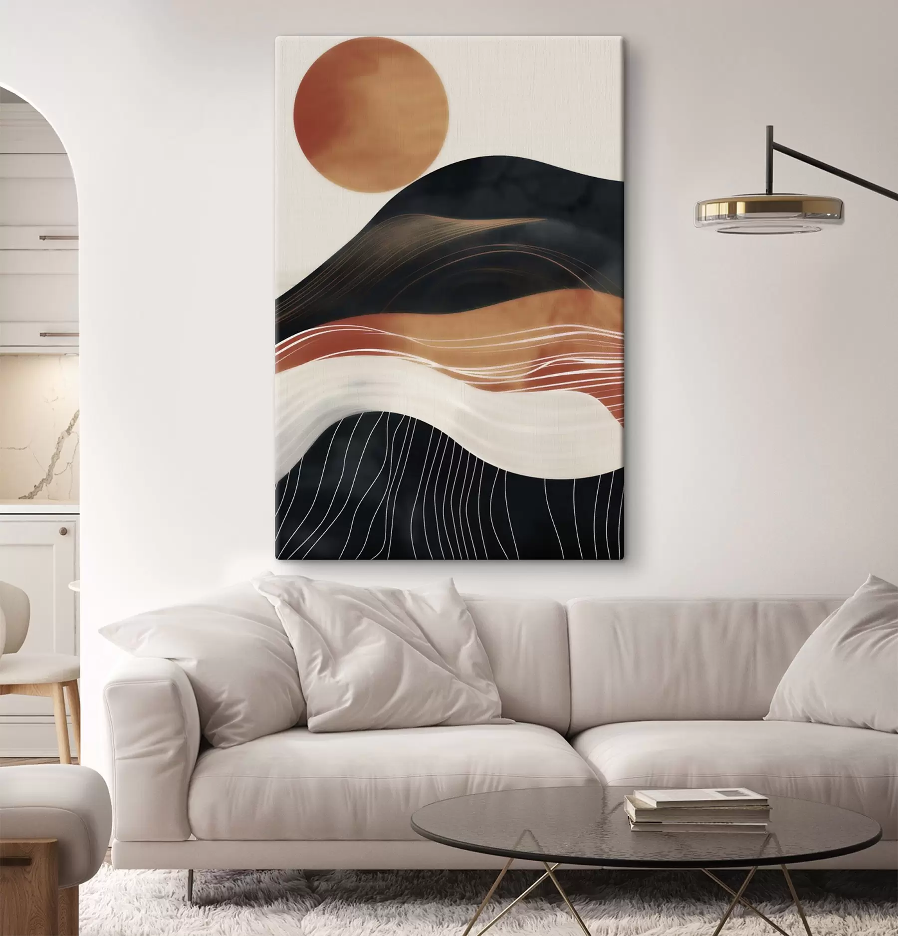 Glezna Abstrakta ainava ar sauli s49741