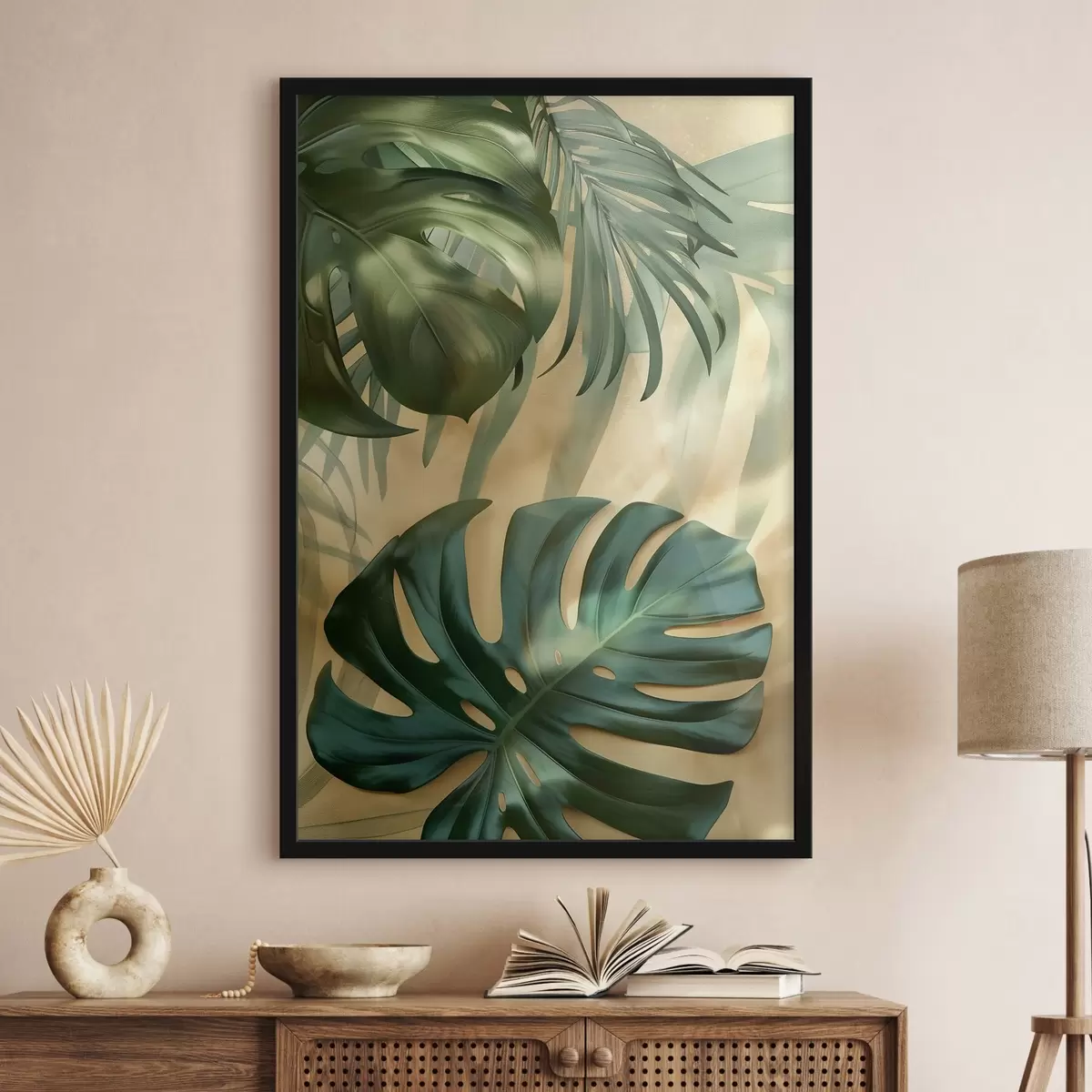 Plakāts Monstera un tropu augu lapas f49552