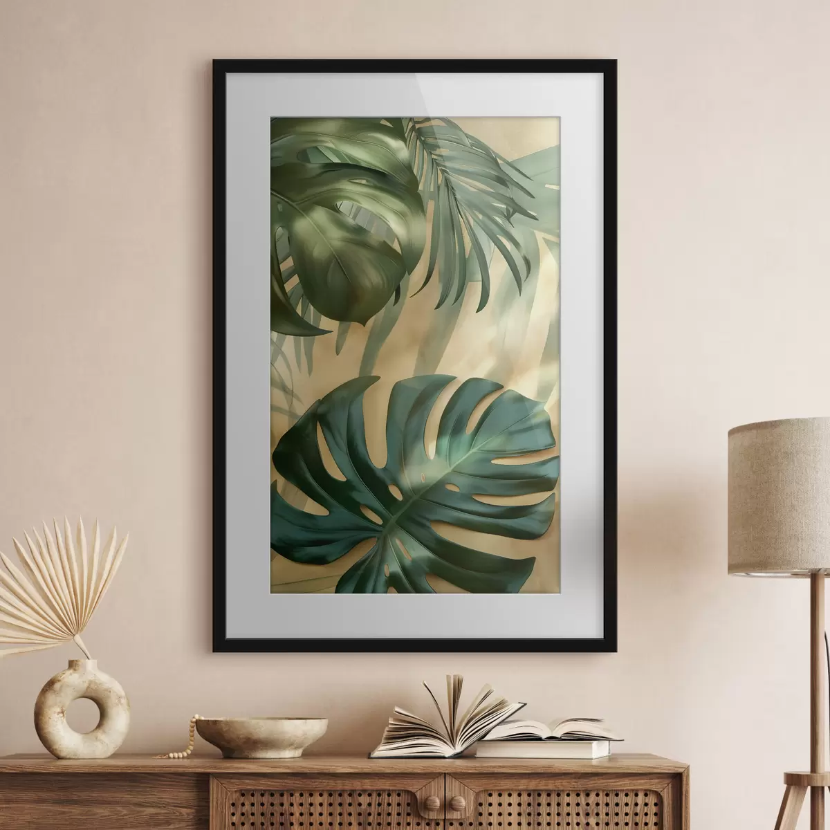 Plakāts Monstera un tropu augu lapas f49552
