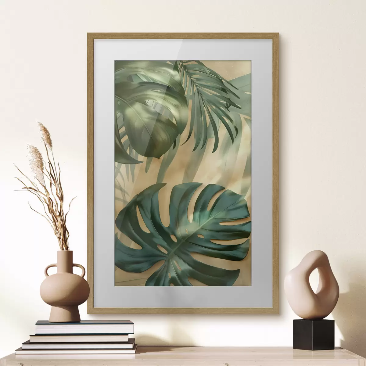 Plakāts Monstera un tropu augu lapas f49552
