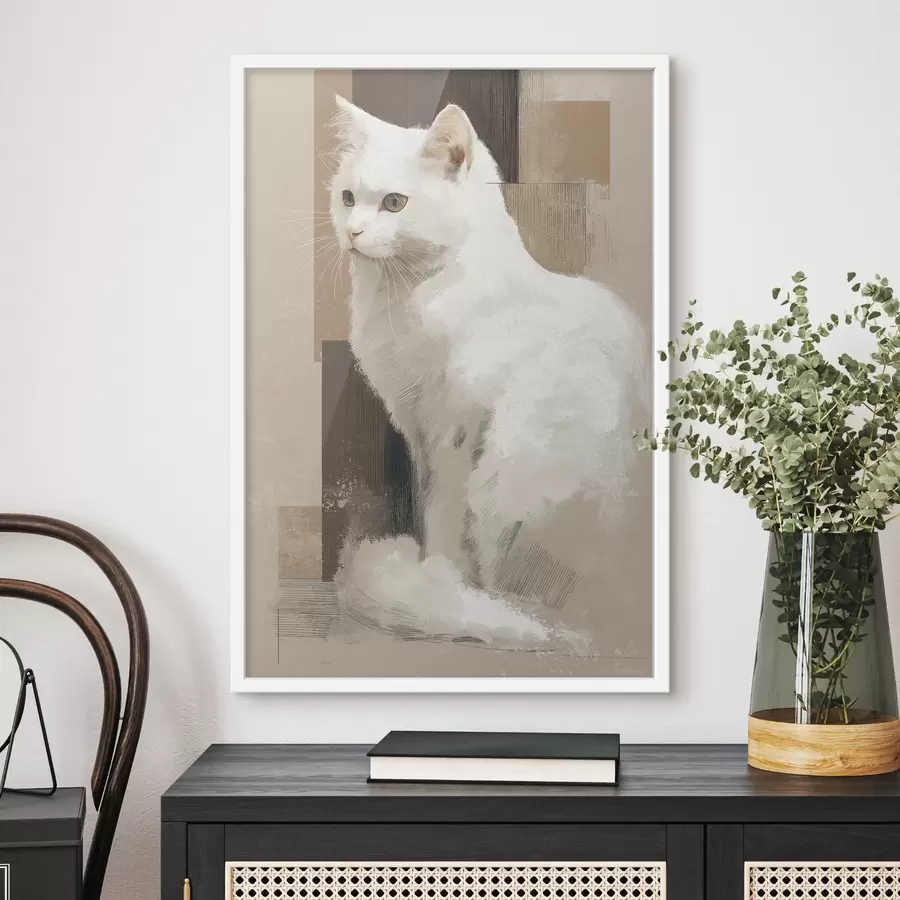 Fototapetes Baltā kaķe f49837