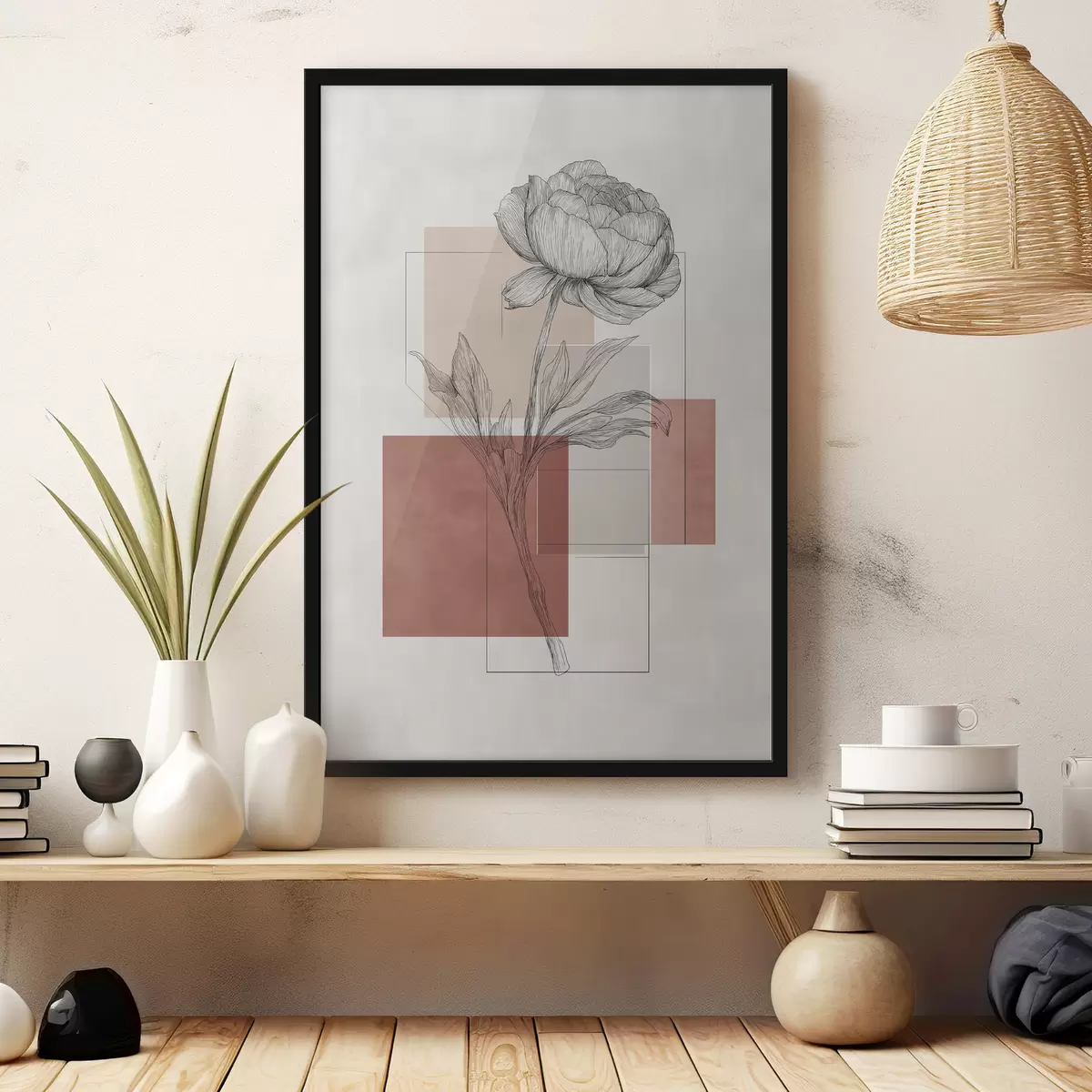 Plakāts Peoniju ģeometrija f49841