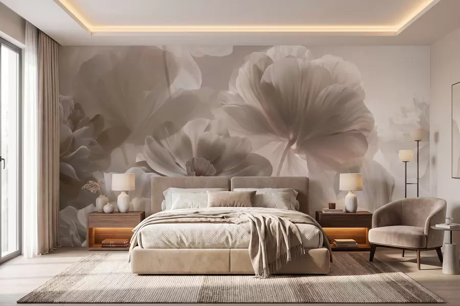 Fototapetes Abstrakti krēmkrāsas magnolijas ziedlapiņas w09937