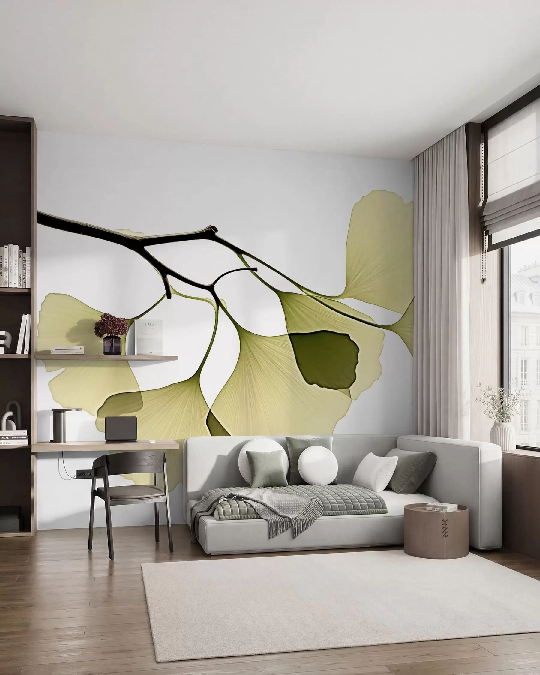 Fototapetes Ginkgo vēdekļveida lapas w09968