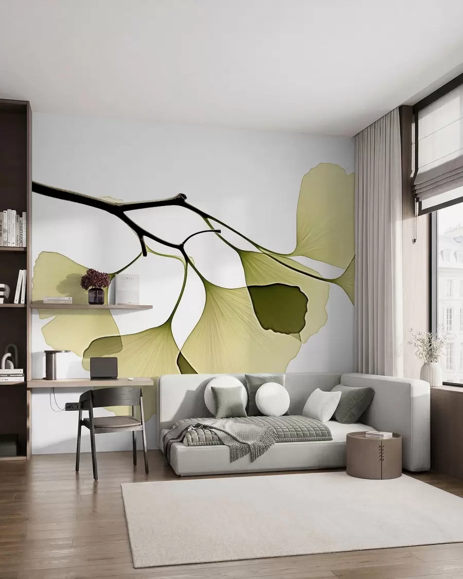 Fototapetes Ginkgo vēdekļveida lapas w09968