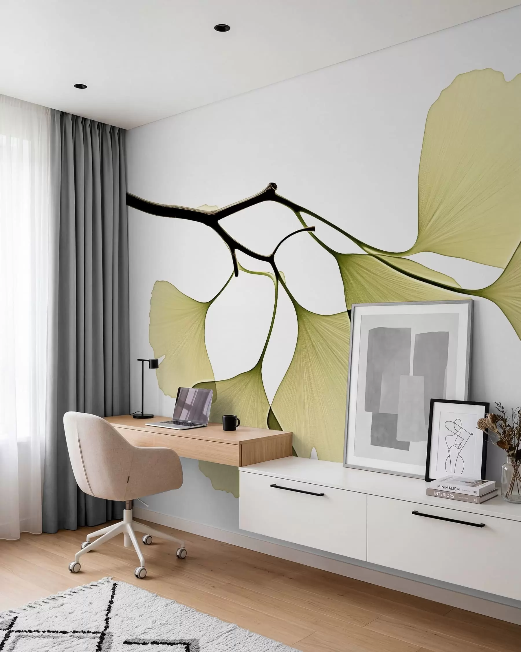Fototapetes Ginkgo vēdekļveida lapas w09968