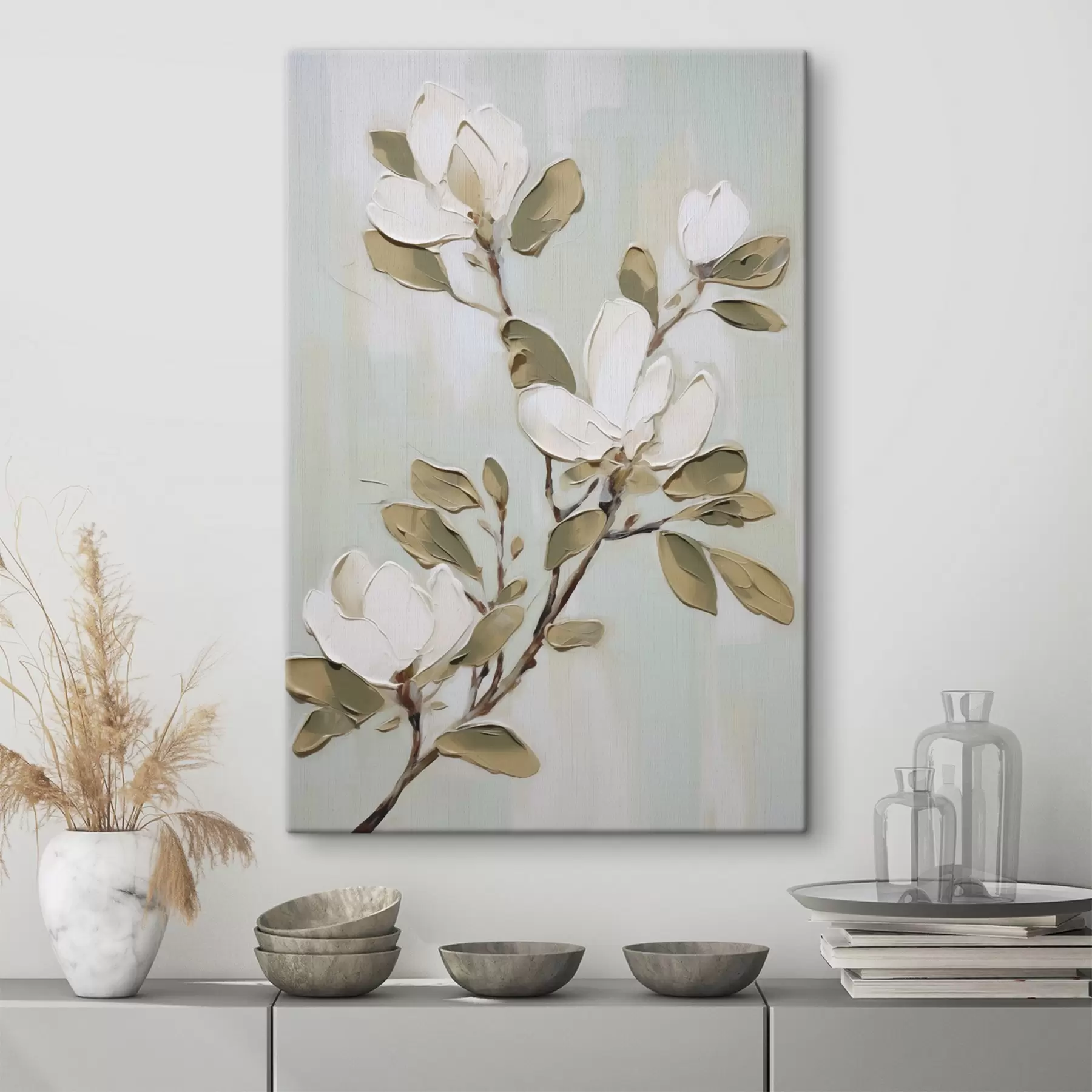 Glezna Magnolijas ziedu zariņš, gleznas imitācija s49902