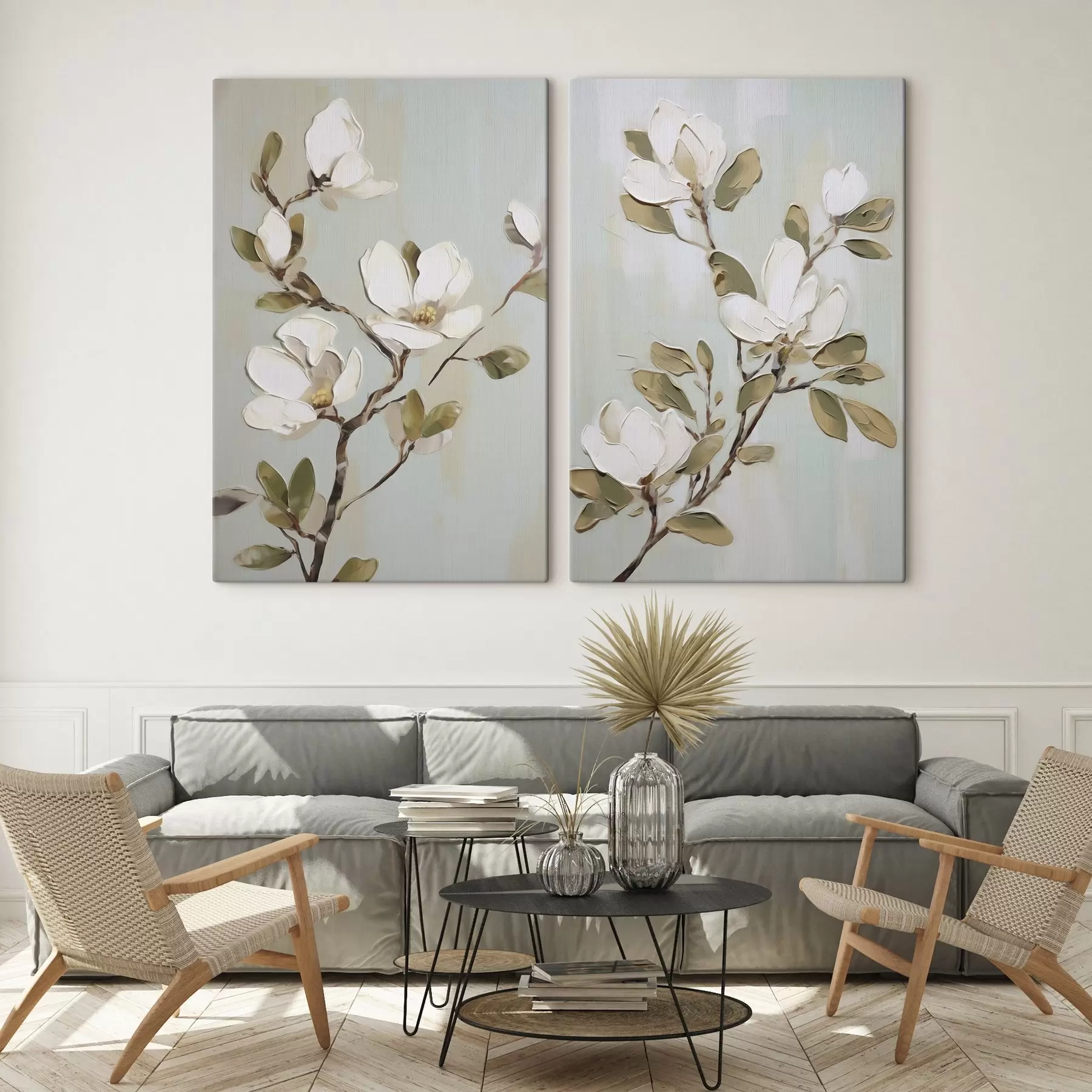 Glezna Magnolijas ziedu zariņš, gleznas imitācija m30734