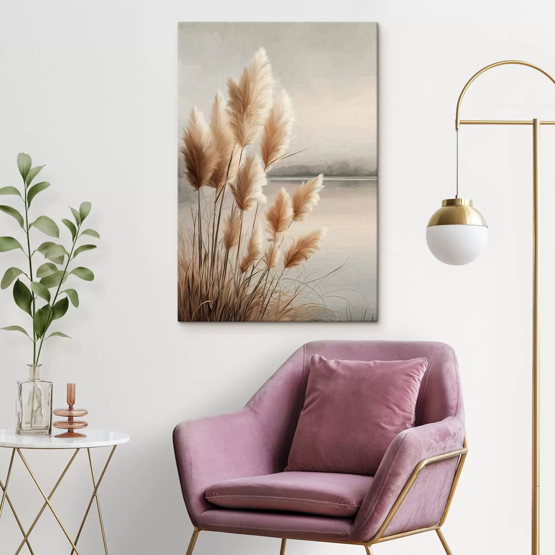 Glezna Pampas zāle pie upes s49925