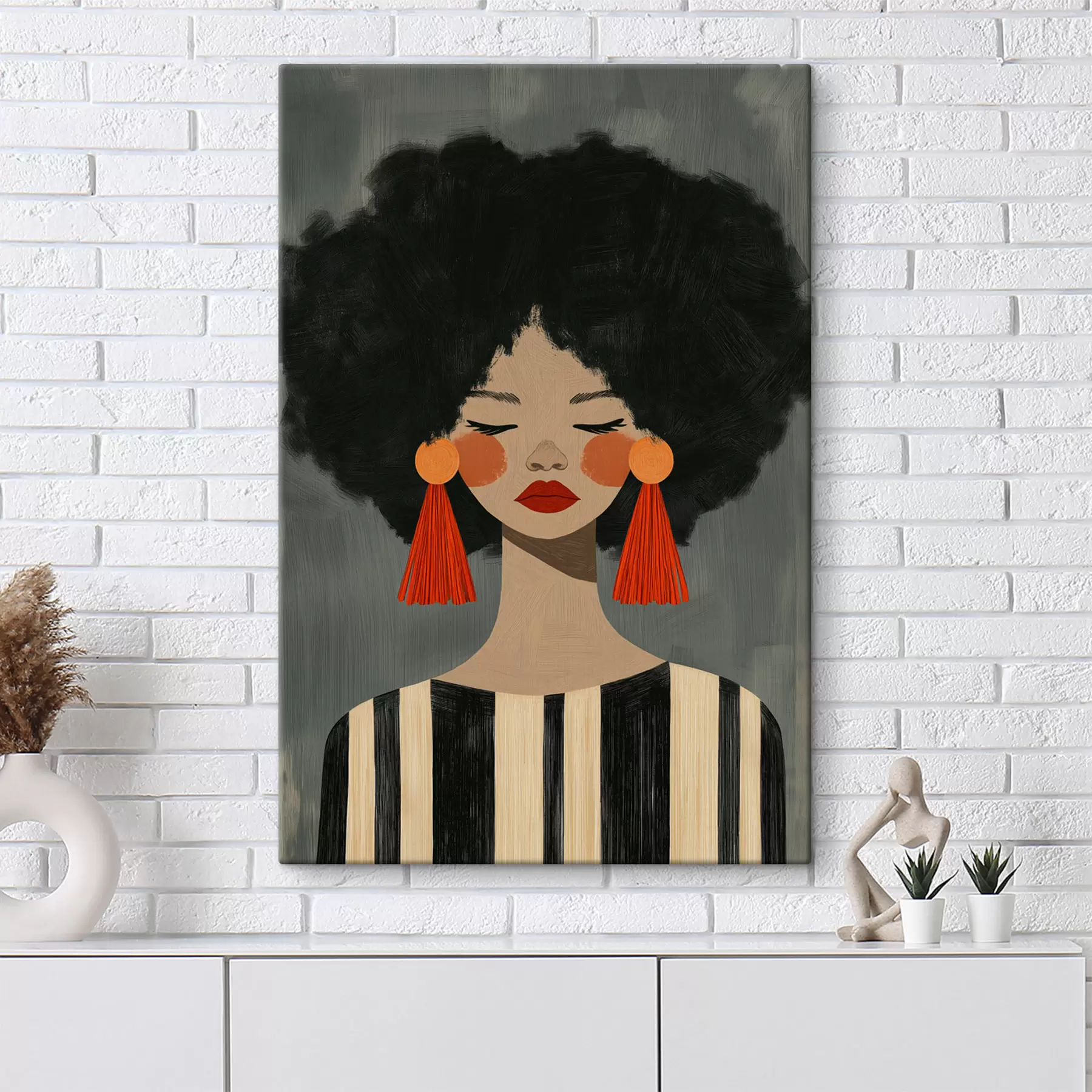 Glezna Afro meitene s50338