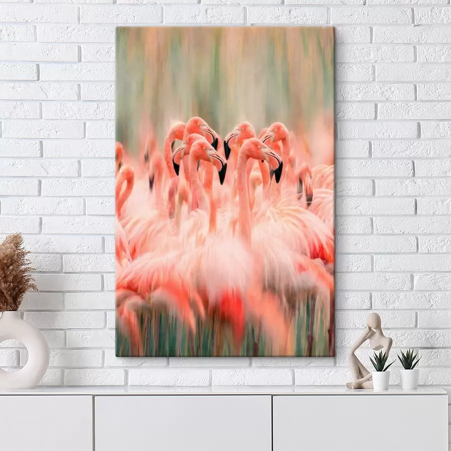 Glezna Rozā flamingo bars ar māksliniecisku izplūdušo efektu pasteļtoņu gammā s50008
